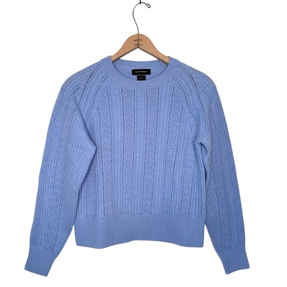 Club Monaco | Pointelle Texture Crewneck Sweater Blue Size XS - Picture 2 of 9